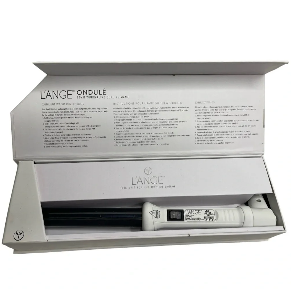 L'ANGE HAIR Ondulé Titanium Curling Wand White New In Box - Picture 2 of 7